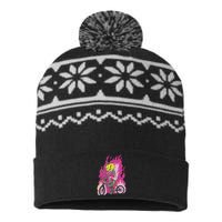 Pumpkin Skull Bike Rider Flame USA-Made Snowflake Beanie