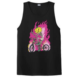 Pumpkin Skull Bike Rider Flame PosiCharge Competitor Tank