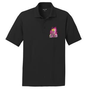 Pumpkin Skull Bike Rider Flame PosiCharge RacerMesh Polo