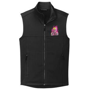 Pumpkin Skull Bike Rider Flame Collective Smooth Fleece Vest