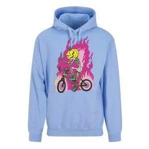 Pumpkin Skull Bike Rider Flame Unisex Surf Hoodie