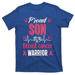 Proud Son Breast Cancer Warrior Awareness Pink Ribbon Gift T-Shirt