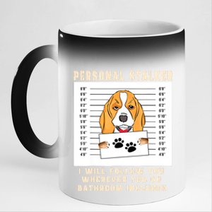 Personal Stalker Beagle Dog Arrested Jail Photo Funny 11oz Black Color Changing Mug