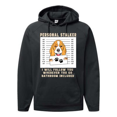 Personal Stalker Beagle Dog Arrested Jail Photo Funny Performance Fleece Hoodie