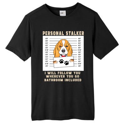 Personal Stalker Beagle Dog Arrested Jail Photo Funny Tall Fusion ChromaSoft Performance T-Shirt