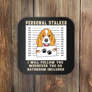 Personal Stalker Beagle Dog Arrested Jail Photo Funny Coaster