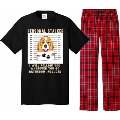 Personal Stalker Beagle Dog Arrested Jail Photo Funny Pajama Set