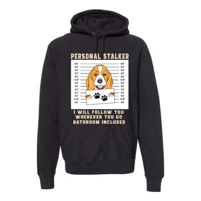 Personal Stalker Beagle Dog Arrested Jail Photo Funny Premium Hoodie