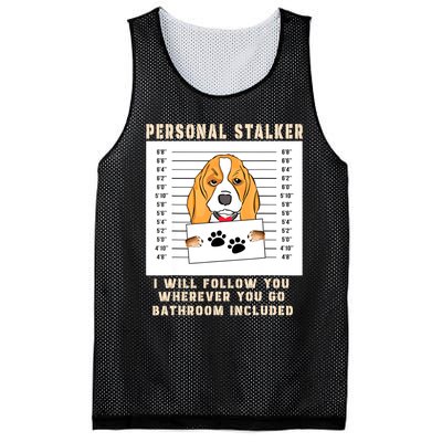 Personal Stalker Beagle Dog Arrested Jail Photo Funny Mesh Reversible Basketball Jersey Tank