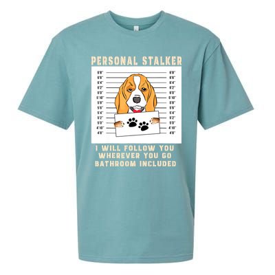 Personal Stalker Beagle Dog Arrested Jail Photo Funny Sueded Cloud Jersey T-Shirt