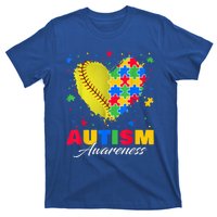 Puzzle Softball Ball Heart Autism Awareness Autistic kid T-Shirt