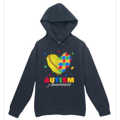 Puzzle Softball Ball Heart Autism Awareness Autistic kid Urban Pullover Hoodie