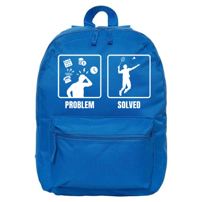 Problem Solved Badminton Player Badminton Sports Shuttlecock Gift 16 in Basic Backpack