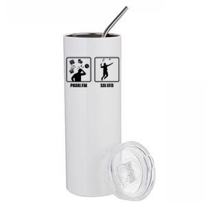 Problem Solved Badminton Player Badminton Sports Shuttlecock Gift Stainless Steel Tumbler