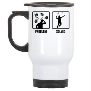 Problem Solved Badminton Player Badminton Sports Shuttlecock Gift Stainless Steel Travel Mug