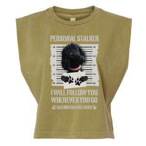 Personal Stalker Black Standard Poodle Garment-Dyed Women's Muscle Tee