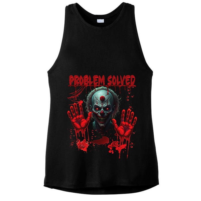 Problem Solved Bloody Hands Costume Clown Halloween Ladies PosiCharge Tri-Blend Wicking Tank