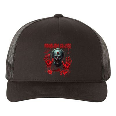 Problem Solved Bloody Hands Costume Clown Halloween Yupoong Adult 5-Panel Trucker Hat