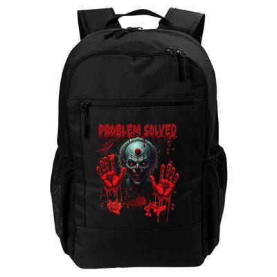 Problem Solved Bloody Hands Costume Clown Halloween Backpack