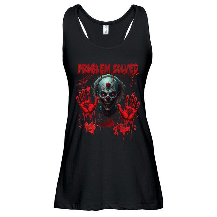Problem Solved Bloody Hands Costume Clown Halloween Ladies Essential Flowy Tank