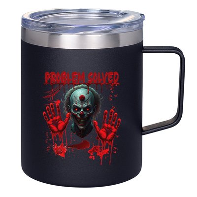 Problem Solved Bloody Hands Costume Clown Halloween 12oz Stainless Steel Coffee Mug