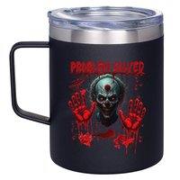 Problem Solved Bloody Hands Costume Clown Halloween 12oz Stainless Steel Coffee Mug
