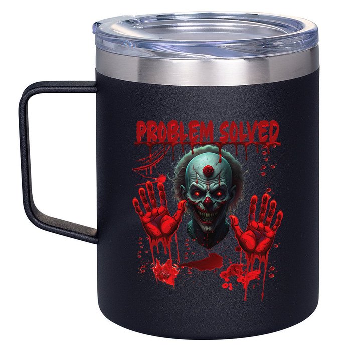 Problem Solved Bloody Hands Costume Clown Halloween 12oz Stainless Steel Coffee Mug