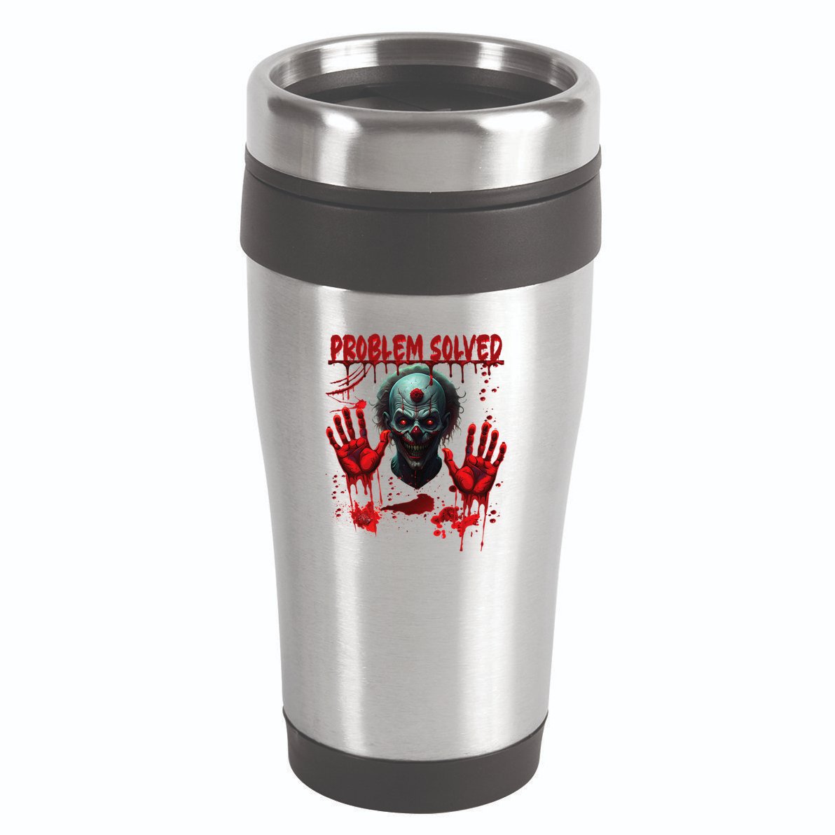 Problem Solved Bloody Hands Costume Clown Halloween 16oz Travel Tumbler