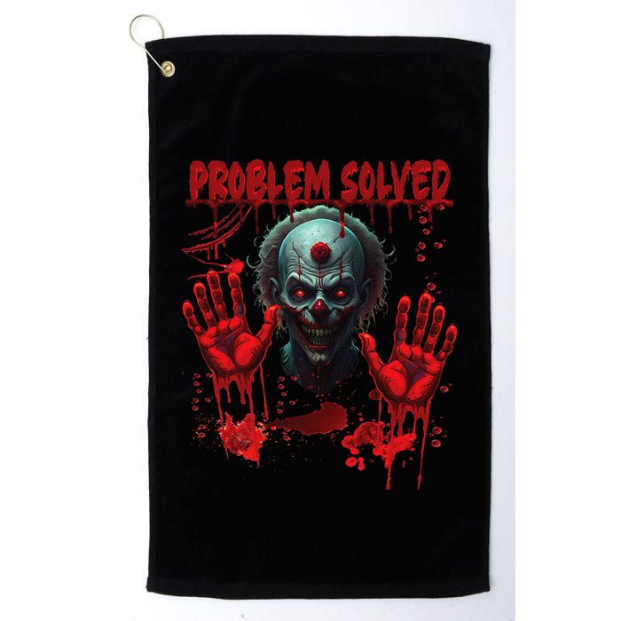Problem Solved Bloody Hands Costume Clown Halloween Golf Towel
