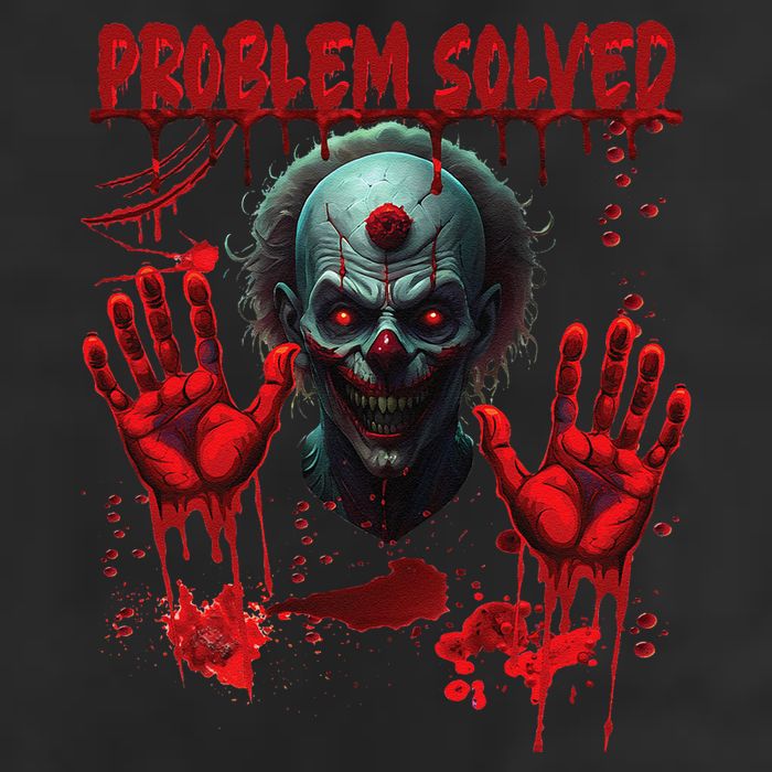 Problem Solved Bloody Hands Costume Clown Halloween Golf Towel