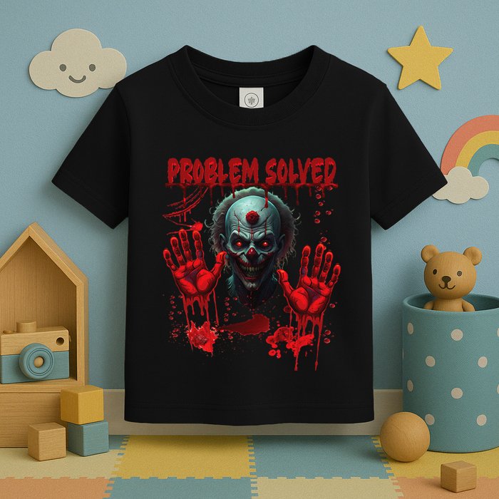 Problem Solved Bloody Hands Costume Clown Halloween Toddler T-Shirt