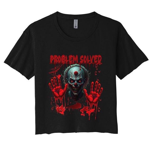 Problem Solved Bloody Hands Costume Clown Halloween Crop Top