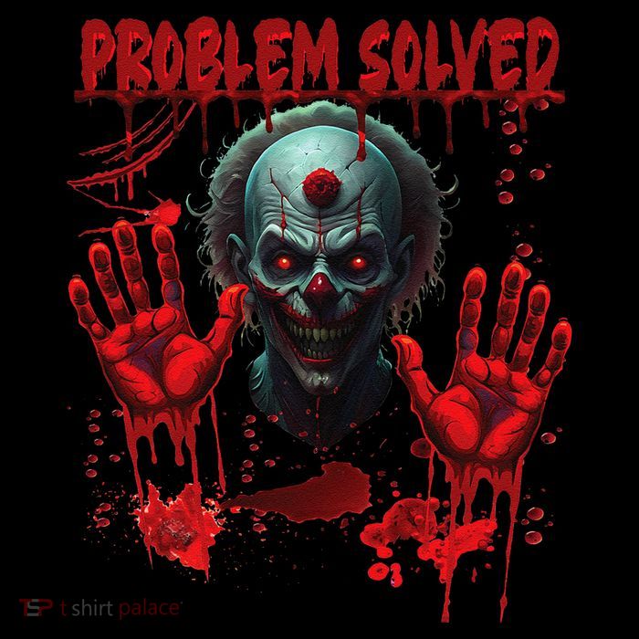 Problem Solved Bloody Hands Costume Clown Halloween Cropped Pullover Crew