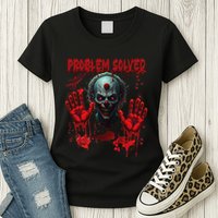 Problem Solved Bloody Hands Costume Clown Halloween Womens T-Shirt
