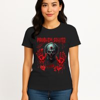 Problem Solved Bloody Hands Costume Clown Halloween Womens T-Shirt