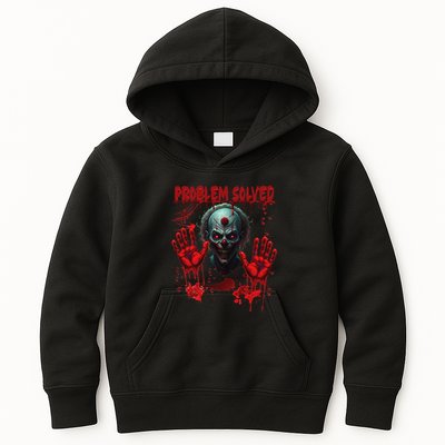 Problem Solved Bloody Hands Costume Clown Halloween Kids Hoodie