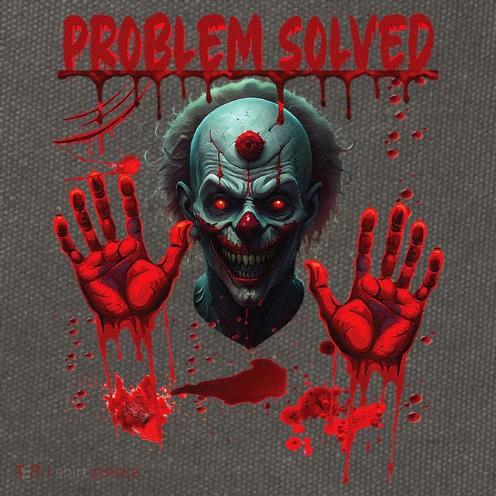 Problem Solved Bloody Hands Costume Clown Halloween Cotton Canvas Backpack