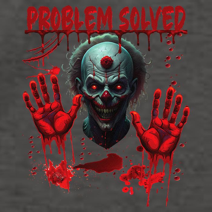 Problem Solved Bloody Hands Costume Clown Halloween Vector Backpack