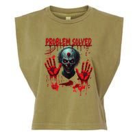 Problem Solved Bloody Hands Costume Clown Halloween Garment-Dyed Women's Muscle Tee
