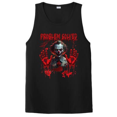 Problem Solved Bloody Hands Costume Clown Halloween PosiCharge Competitor Tank