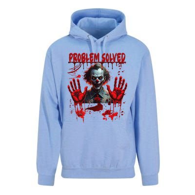 Problem Solved Bloody Hands Costume Clown Halloween Unisex Surf Hoodie