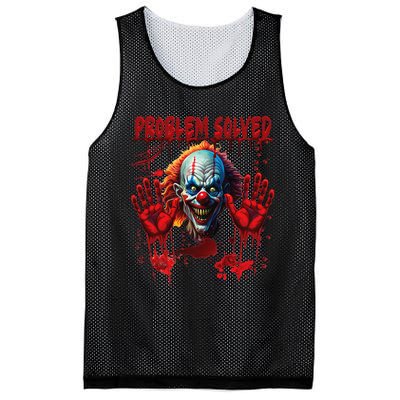 Problem Solved Bloody Hands Costume Clown Halloween Mesh Reversible Basketball Jersey Tank