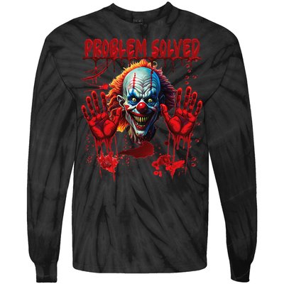 Problem Solved Bloody Hands Costume Clown Halloween Tie-Dye Long Sleeve Shirt