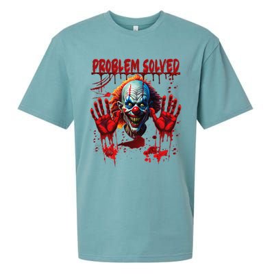 Problem Solved Bloody Hands Costume Clown Halloween Sueded Cloud Jersey T-Shirt