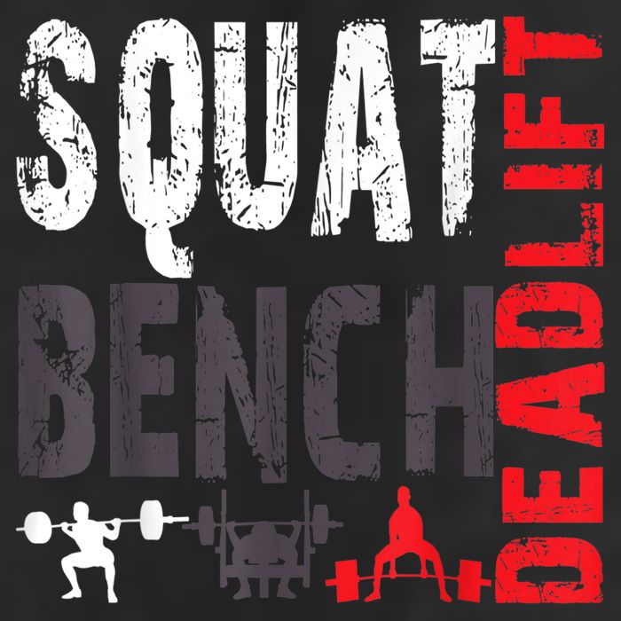 Powerlifting, Squat, Bench, Deadlift, Weightlifting Gift 7 Panel Mesh Trucker Snapback Hat