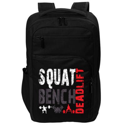 Powerlifting, Squat, Bench, Deadlift, Weightlifting Gift Impact Tech Backpack