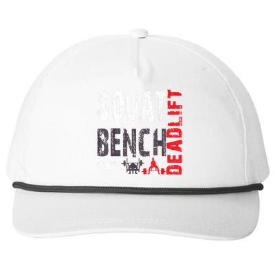 Powerlifting, Squat, Bench, Deadlift, Weightlifting Gift Snapback Five-Panel Rope Hat