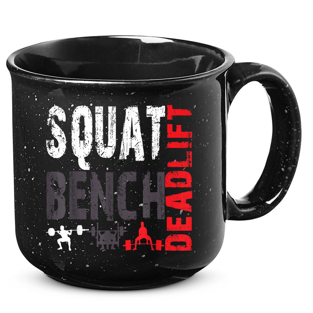 Powerlifting, Squat, Bench, Deadlift, Weightlifting Gift 15oz Campfire Ceramic Mug