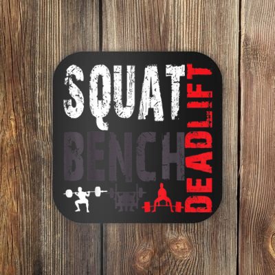 Powerlifting, Squat, Bench, Deadlift, Weightlifting Gift Coaster