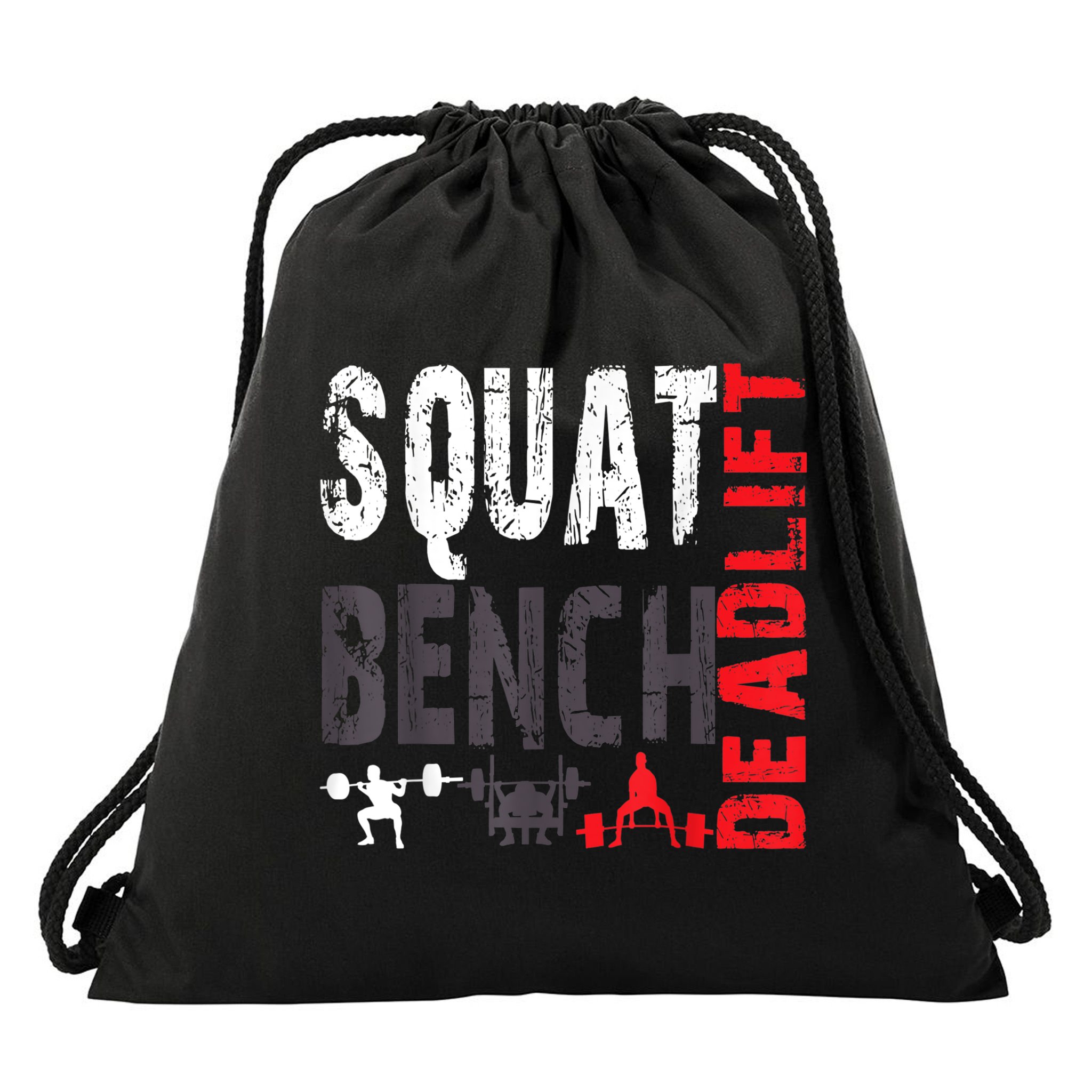 Powerlifting, Squat, Bench, Deadlift, Weightlifting Gift Drawstring Bag